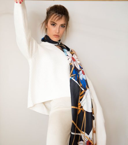 Lumi Silk Scarf Blue