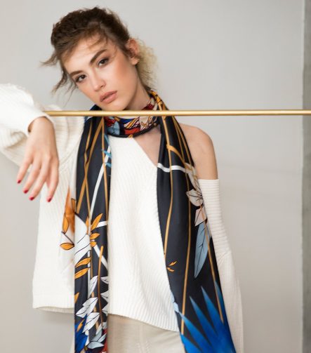 Lumi Silk Scarf Blue